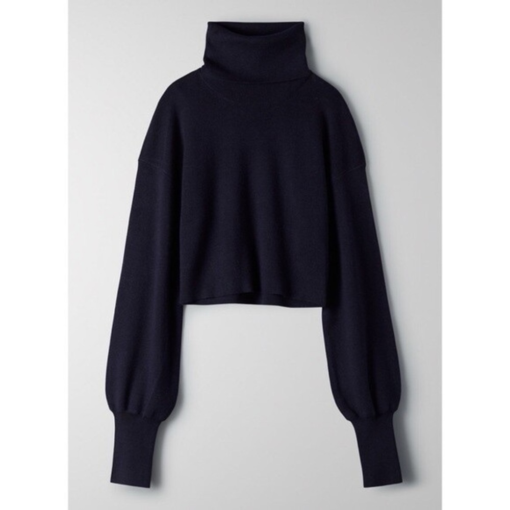 Aritzia Wilfred Women's Navy Turtleneck Sweater